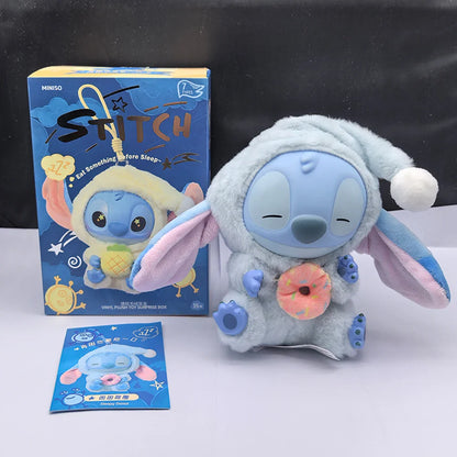 Stitch Eat Something Before Sleep Series Blind Box Plush Vinyl Toys Cute Doll Replica Mystery Box Bag Pendant Decor Gift