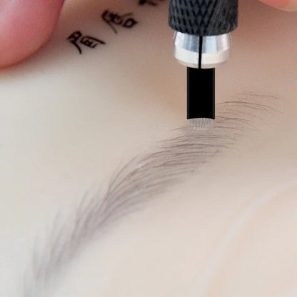 100 Pcs Lames Microblading 18U 0.18mm Maquillage Semi-Permanent Nano Tebori Aiguilles pour Stylo de Broderie Manuel Sourcils Lèvres