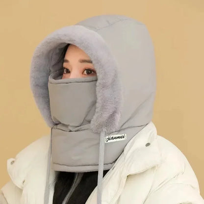 Cagoule thermique pour temps froid, écharpe d'hiver, capuche coupe-vent, chapeau en peluche, chauffe-cou, masque facial de Ski pour les activités de plein air