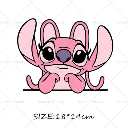 Stitch Lilo Iron on Decals Heat Press Patches Thermal Transfer Stickers for Clothes DIY Ironing Prints