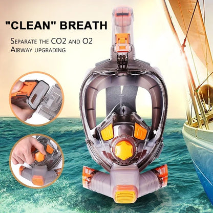 Nouveau masque de plongée sous-marine complet masque de plongée sous-marine pour adulte lunettes Anti-buée sous-marine vue large masque de natation Transparent pliable