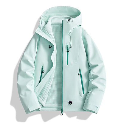 Veste d'extérieur trois en un deux pièces, coupe-vent, imperméable, combinaison de randonnée pour Couple, costume d'extérieur pour hommes et femmes