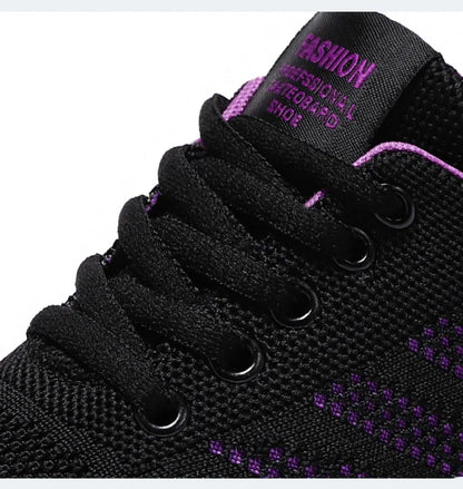 Oulylan Summer Soft Sole Running Shoes Ladies Casual Solid Color Antislip Footwear Outdoor Lace Up Mesh Breathable Sneakers