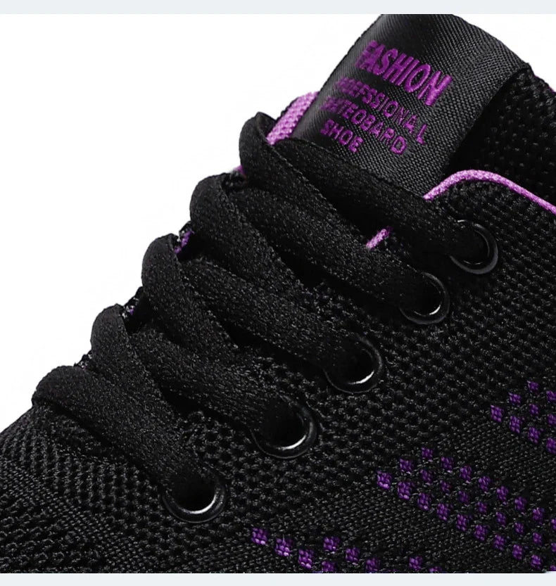 Oulylan Summer Soft Sole Running Shoes Ladies Casual Solid Color Antislip Footwear Outdoor Lace Up Mesh Breathable Sneakers