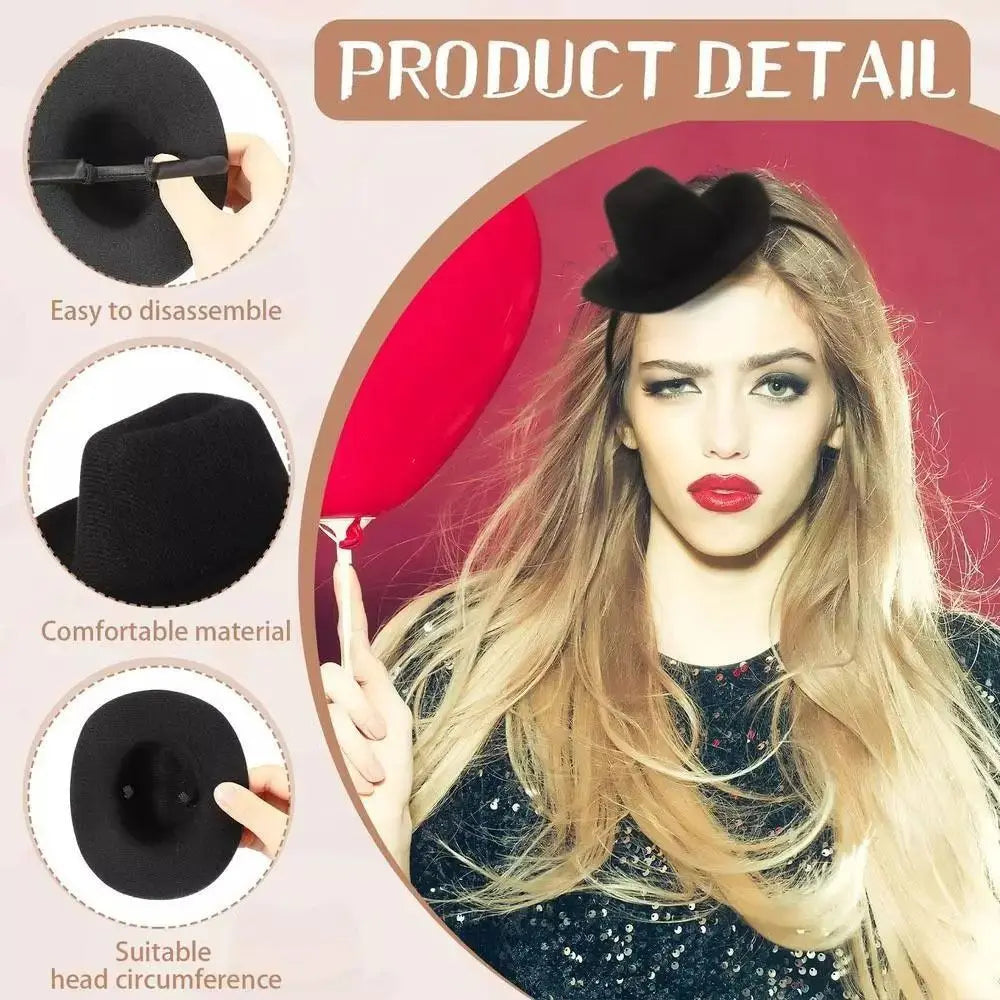 Coiffure Cowboy chapeau bandeau cheveux accessoires chapeaux Cowgirl chapeau cheveux cerceau outils de coiffure fête couvre-chef Festival bandeau