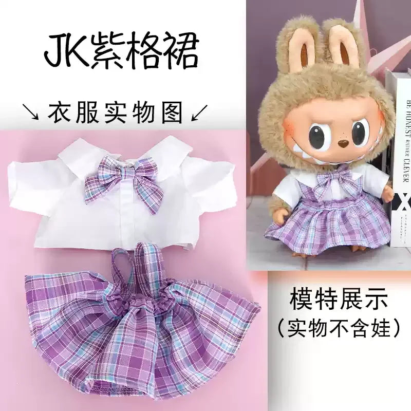 LABUBU Time To Chill TPR Vinyl Doll Clothes Changeable Outfit Set Dress Up Costume Replacement Collectible Toy Gift