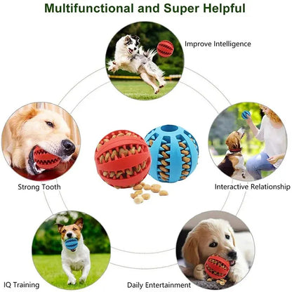 Balle de jouet pour chien, boule de jouet non toxique résistante aux morsures pour chiens de compagnie, chiot chat, mangeoire de friandises pour animaux de compagnie, boule de nettoyage des dents à mâcher
