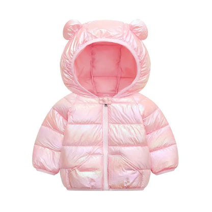 1-6T Hiver Bébé Filles Garçons Vêtements Manteaux Duvet Coton Dessin Animé Capuche Vestes Enfants Combinaison de Ski Salopette Costume de Tout-Petit