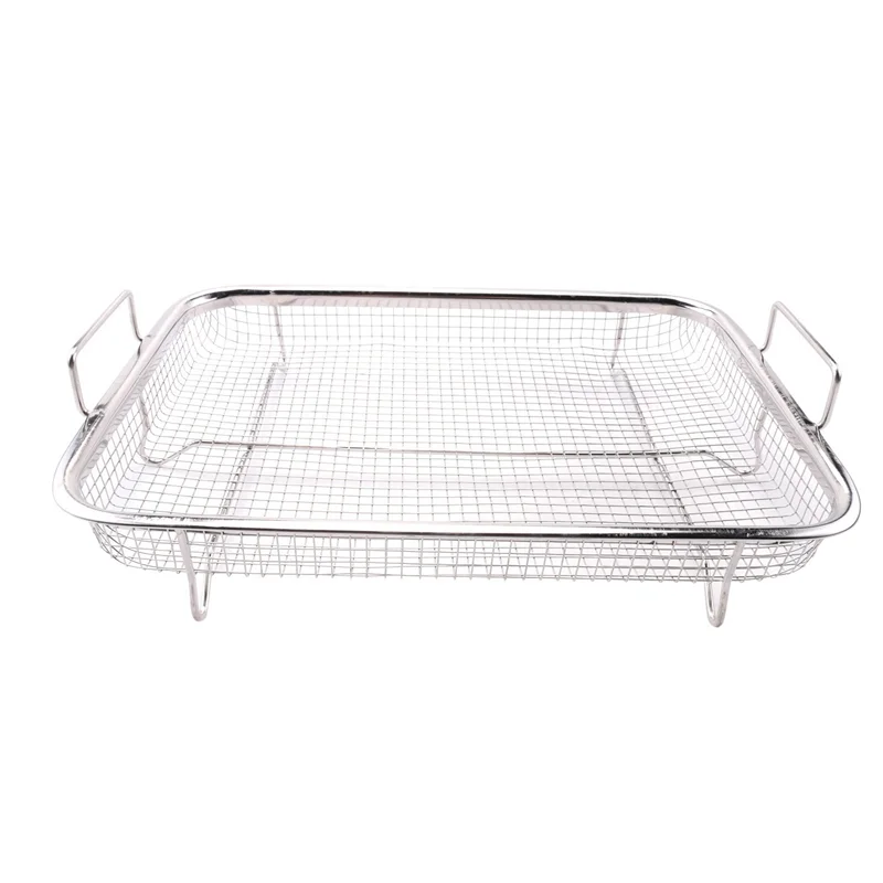 A01V-Panier Friteuse à Air pour Four, Plateau et Plat Croustilleur en Acier Inoxydable, Friteuse à Air Deluxe dans Votre Four, Ensemble de 4 Pièces, Pour le Barbecue