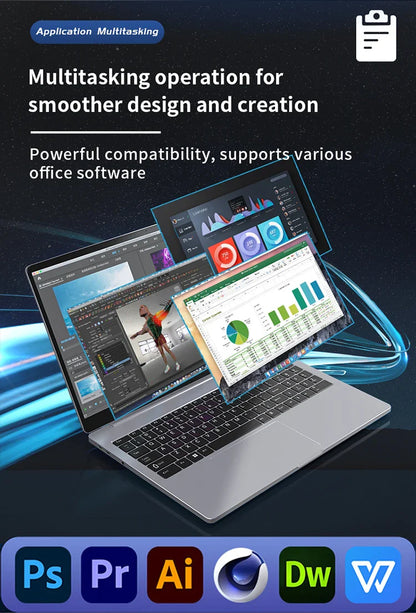 Genmachine Laptop AMD Ryzen™ 9 4900H 15.6 Inch LPDDR4 RAM M.2 NVME SSD Business Gaming Laptop Computer Notebook Radeon Graphics