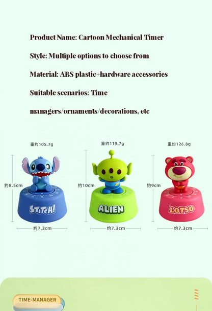 Stitchou Cute Cartoons Cute Pet Stitchou Timer Student Self-Discipline Learning Times Management Kitchen Machinery Timing Reminder