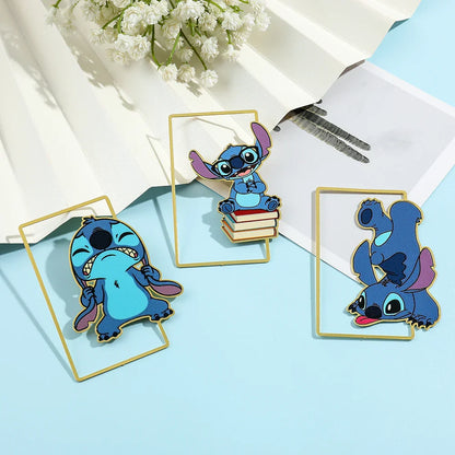 Stitch Love Artificial Leather Corner Bookmark for Friends, Family, Teachers, Teenagers, Kawaii Book Accessories, Creative Gifts
