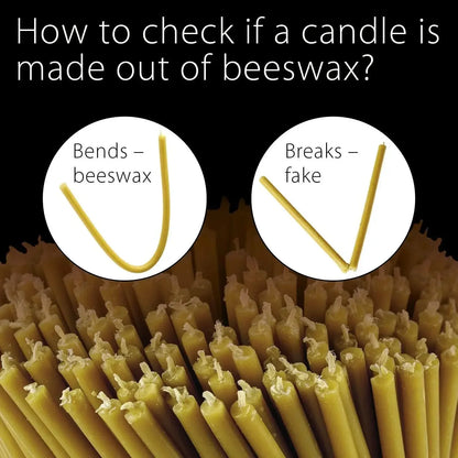 50/100Pcs Natural Beeswax Candle Decorative Hanukkah Candles Pure Beeswax Birthday Candle for Church Prayer Cake Christmas Party