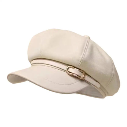 Béret de Style britannique rétro pour femmes, casquette de journal octogonale polyvalente pour grande circonférence de la tête, chapeau de printemps et d'automne
