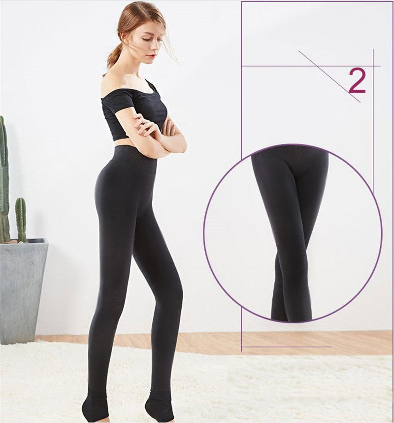 Femmes hiver Leggings chaud Leggins taille haute couleur unie velours femmes épaissi velours Leggings décontracté extensible Leggings