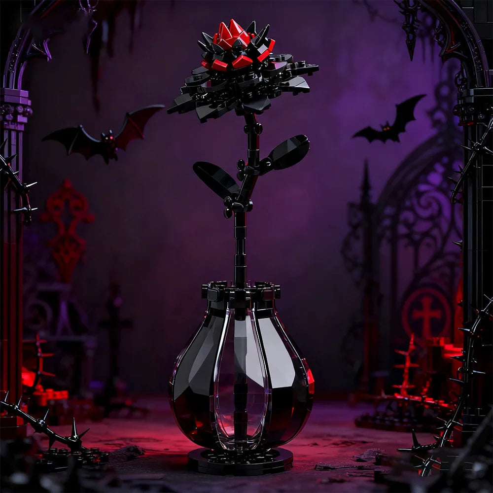 MOC Dahlia fleur blocs de construction modèle violet Dahlia fleur plantes en pot briques assemblage jouets saint valentin Couple bricolage cadeaux