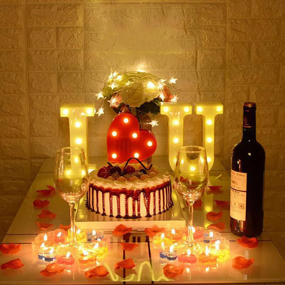 Lumière LED décorative avec lettre en forme de cœur pour la Saint-Valentin