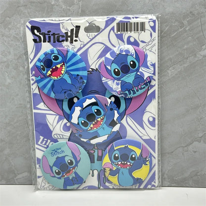 Stitch Lilo & Stitch Badge DIY Décoratif Étain 44mm ACG Articles Doux Bouton Épingles Icône Broche Revers Sac À Dos Badge Accessoires