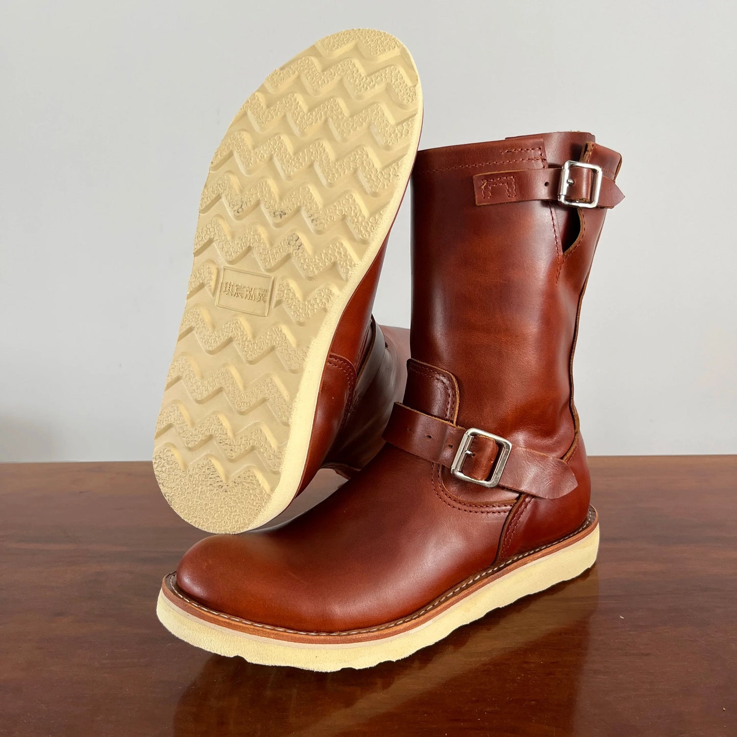 RockCanRoll-Chaussures en cuir de vachette véritable pour hommes, chaussures italiennes en cuir de vachette, bottes Trooper AtlanBoots cousues Goodyear, qualité supérieure, EB800