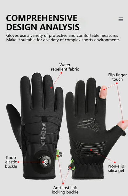 GTUBIKE nouveaux gants de ski chauds d'hiver unisexe coupe-vent résistant au froid gants pour écran tactile pour les Sports de plein air course randonnée cyclisme