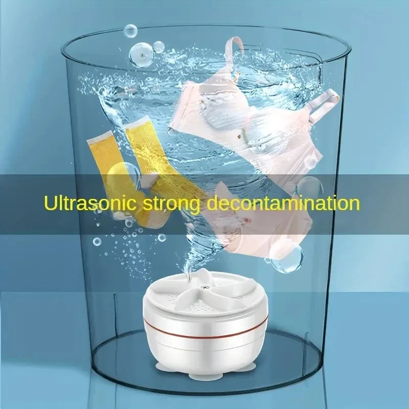 Mini Washing Machine USB Rotating Turbine Portable Washing Machine For Socks Underwear Wash Dishes For Travel Home Business Trip
