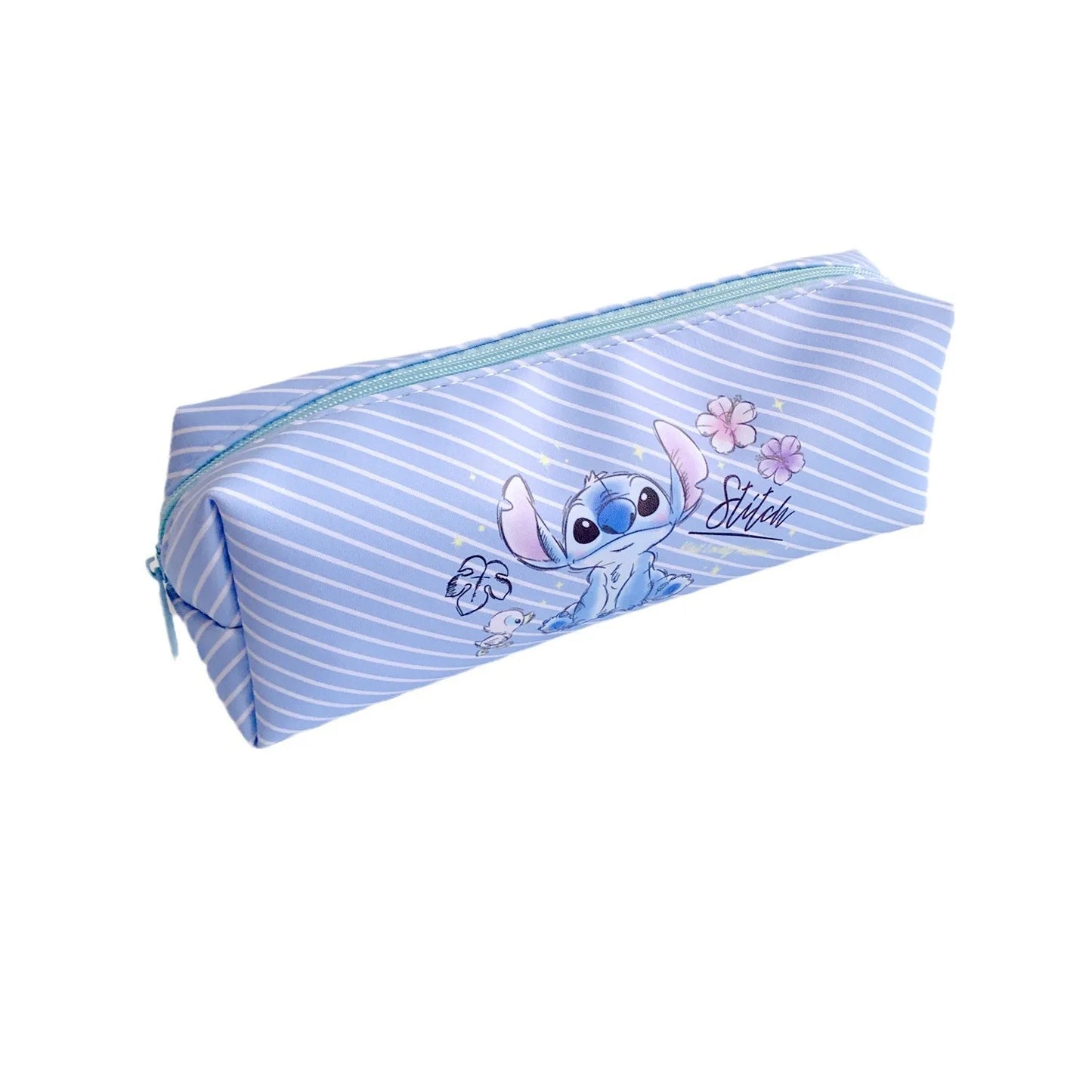 MINISO Stitch Anime Pencil Case Stitch Print Pen Bag  Cartoon Students Storage Bag Stationery kids Toy Student Christmars Gift
