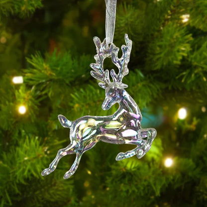 Arbre de noël Transparent flocon de neige suspendus ornements pendentif acrylique 2025 décoration de noël pour la maison cadeaux Navidad nouvel an 2026