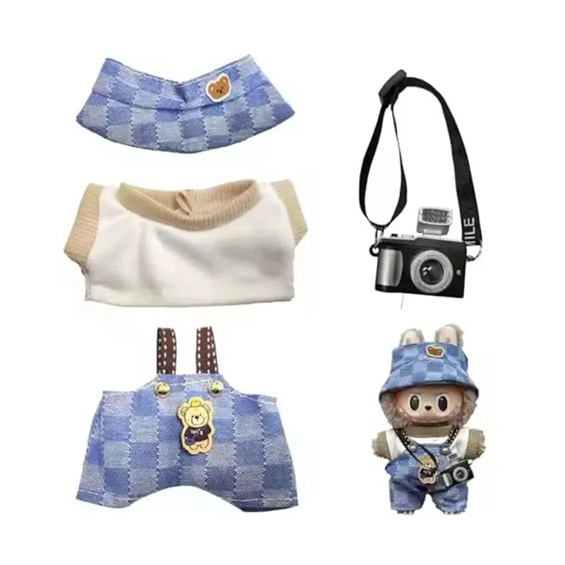 For Gxlaihly 17cm Labubu Doll Clothes Outfit Cute Costume Suitable for 17cm Labubu Dolls Fashionable Doll Clothing