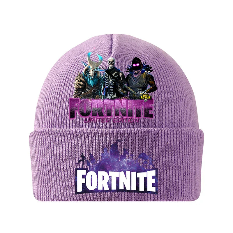 Bonnet tricoté Fortnites Chapeau de dessin animé Jeu Forteresse Nuit Casque Enfant Automne Hiver Bonnets en Laine Chapeau Anime Cadeau Anniversaire Enfant Nouveau
