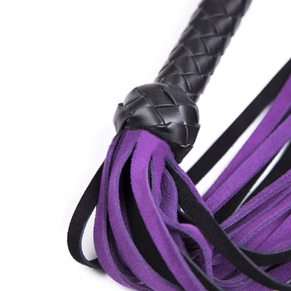 Fouet d'équitation avec glands en cuir de vachette, poignée en cuir, fouet de dressage, fouet de culture, pagaie slared, violet, noir, 68cm