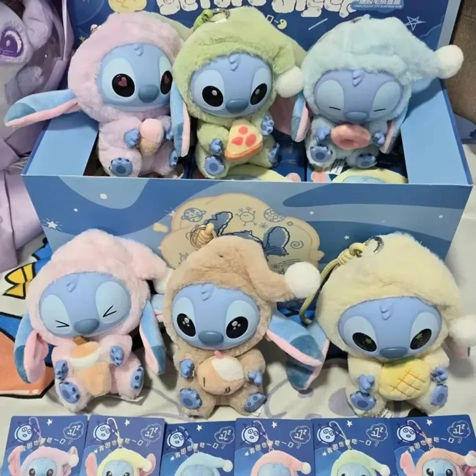Stitch Eat Something Before Sleep Series Blind Box Plush Vinyl Toys Cute Doll Replica Mystery Box Bag Pendant Bag Decor Gift
