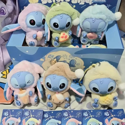 Stitch Eat Something Before Sleep Series Blind Box Plush Vinyl Toys Cute Doll Replica Mystery Box Bag Pendant Bag Decor Gift