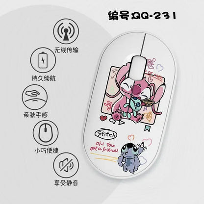 Lilo & Stitch Exquisite and Compact Bluetooth 5.0 Wireless Mouse Office Laptop Tablet Portable Silent True Wireless Mouse