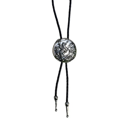 Collier occidental F42F, pendentif Rose sculpté, cravate Bolo pour adolescente, chemise, pull, décors