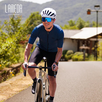 Lameda vêtements de cyclisme été hommes à manches courtes séchage rapide respirant maillot de cyclisme Shorts de cyclisme ensemble de sangles pour hommes