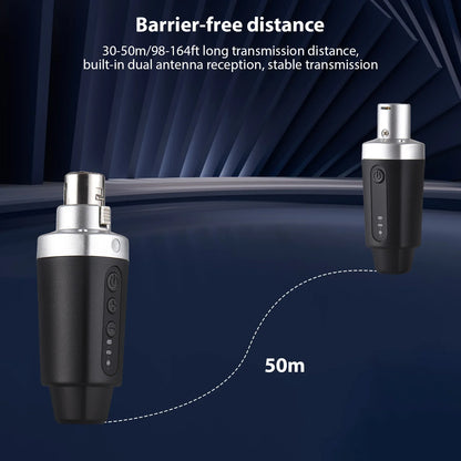 XLR Wireless Microphone System, Transmitter & Receiver, Electric JEBass, Audio Shopping Mall, 30-50m, 98-164ft Long