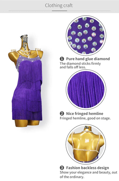 Robes de danse latine à franges, Costume de compétition Sexy pour femmes, vêtements d'entraînement pour salle de bal, Costume grande taille pour filles, Performance de Cabaret, 2026