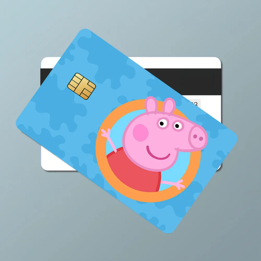 C-Cartoon Animation P-Peppas Pig Decorative Small Waterproof Chip 4PCS Card Sticker New Anti-Scratch