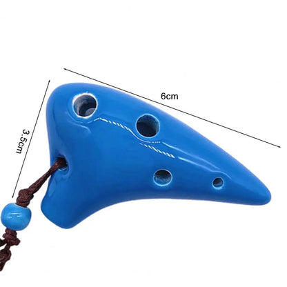 Mini Ocarina traditionnel en céramique colorée pour démarreur, musique Mayor, intérieur 6 trous