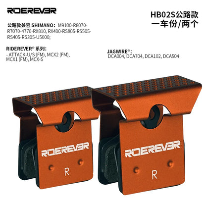 RIDEREVER-Plaquettes de frein à disque de vélo de route, coussretours semi-métallique, performance longue durée, refroidissement anti-poussière pour le cyclisme WinterMANO XcrucTRM9100