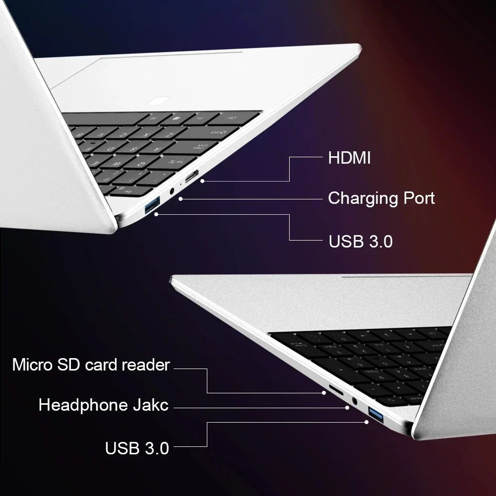 CARBAYTA 15.6" Laptop Computer Intel Celeron N5095 Notebook PC 16 32G Ram 128GB-2TB SSD Office Study PC Windows 11 1080P Laptops