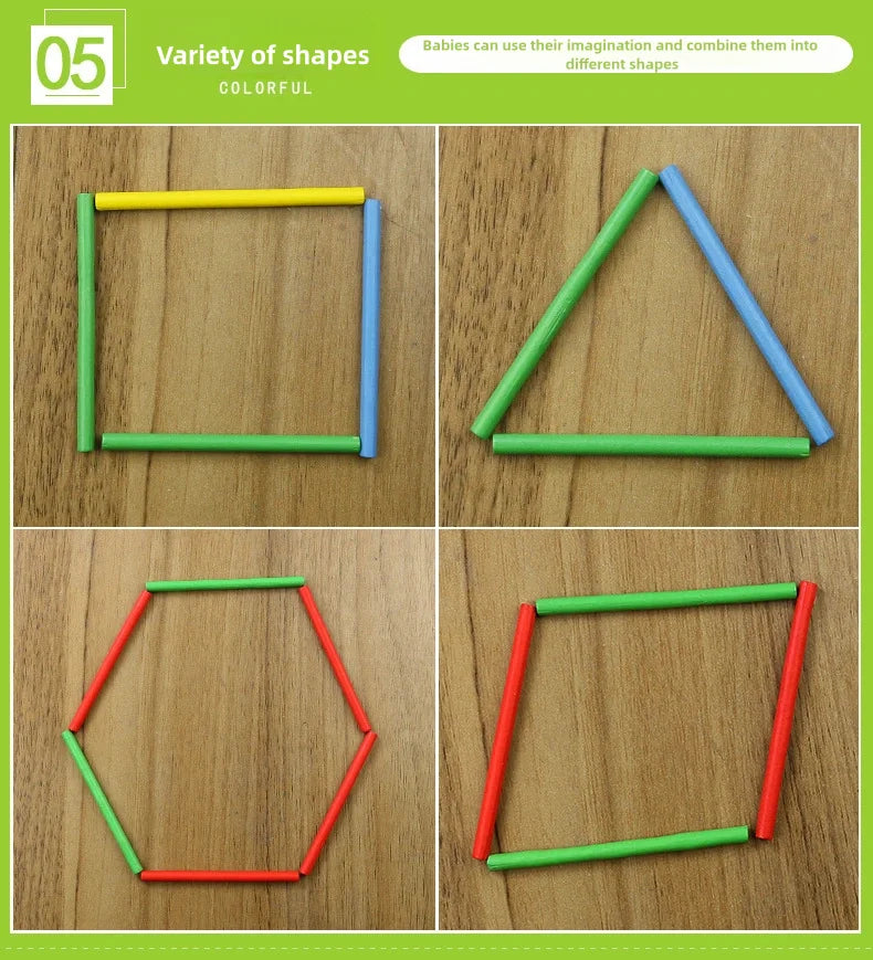 Children's math teaching aids, counting sticks, arithmetic learning box, wooden educational toys, Montessori education