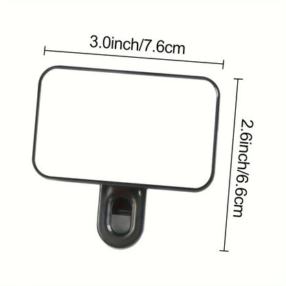Lumière de remplissage pour selfie – Mini LED à clipser, rechargeable, 3 modes de couleur et luminosité réglable pour téléphones et ordinateurs
