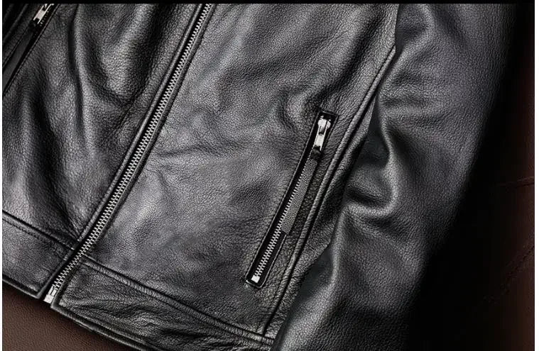 Wholesales.100% real cowhide Clothing.Brazilian.fashion.slim fit,natural leather jacket.Men Moto Rider.Clientes brasileiros