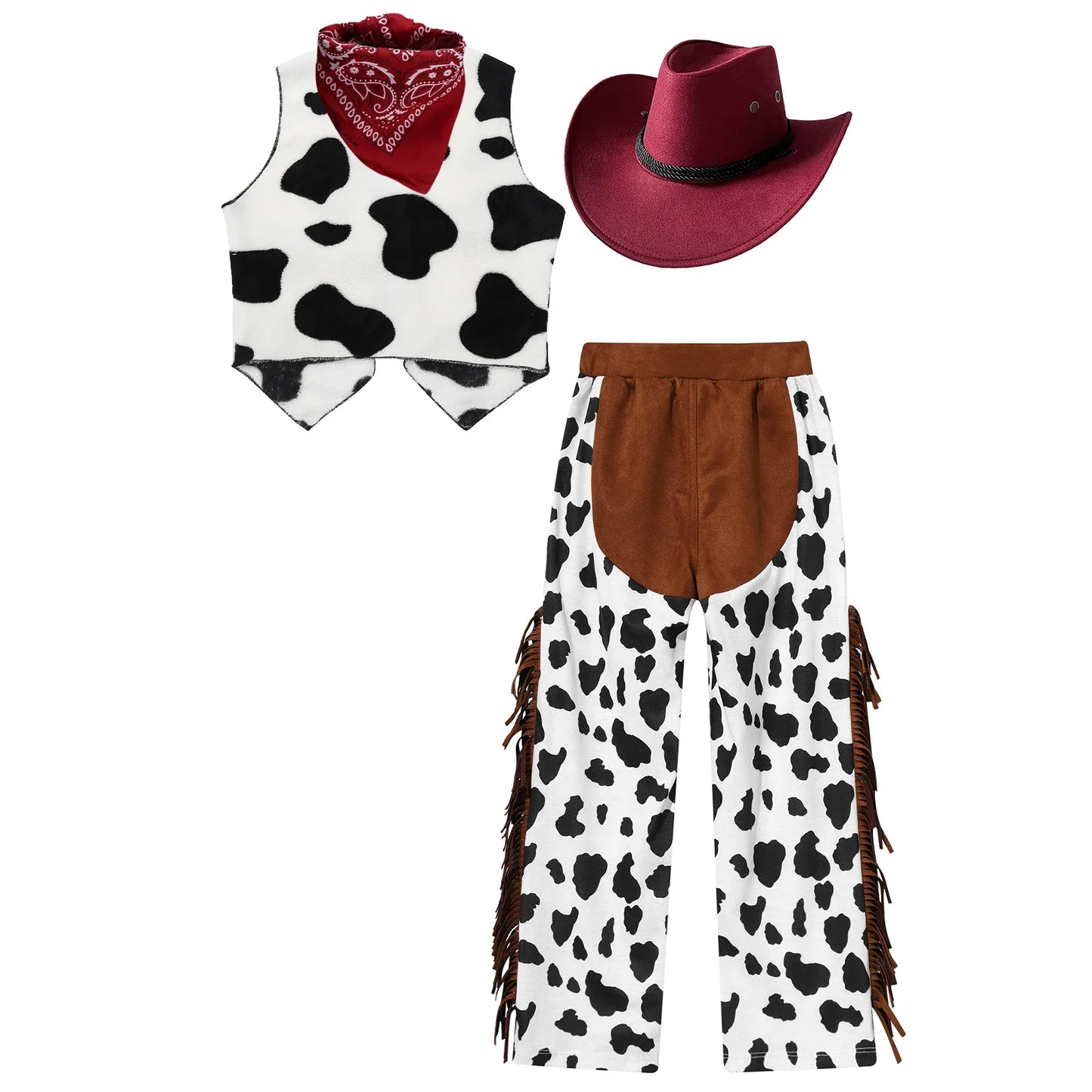 Costume de Cowboy Occidental pour Enfant, Déguisement de Cowgirl, Jeu, Interface West, ixd'Halloween, Cosplay, Ensembles de 4 Pièces, Performance sur Scène Trempée