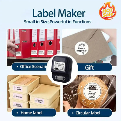 Portable Printer Mini Label Printer Self-adhesive Inkless 12-58mm Label Makers For Photo/Label/Home/Office/Business/Gifts As B21