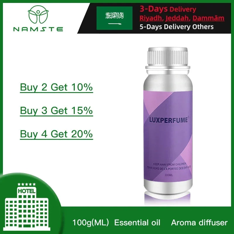 Diffuseur d'huiles essentielles 100 ml, Collection hôtel, Huile aromatique, Désodorisant pour voiture, Parfum, Humidificateur pour la maison et le bureau
