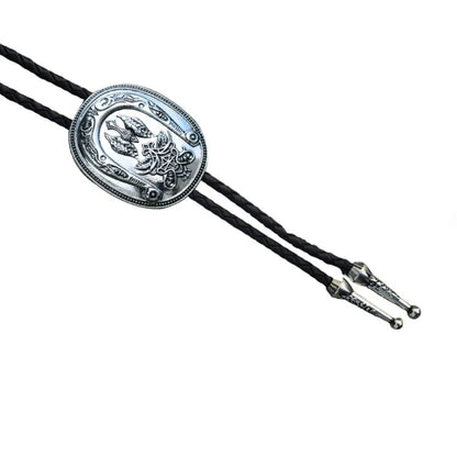 Collier occidental F42F, pendentif Rose sculpté, cravate Bolo pour adolescente, chemise, pull, décors