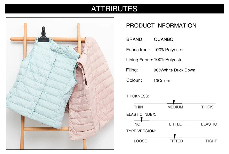 Doudoune sans manches pour femme, nouvelle collection printemps-hiver 2025, 90 % duvet de canard blanc, ultra légère, pliable, chaude, doublure en duvet