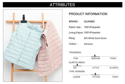 Doudoune sans manches pour femme, nouvelle collection printemps-hiver 2025, 90 % duvet de canard blanc, ultra légère, pliable, chaude, doublure en duvet